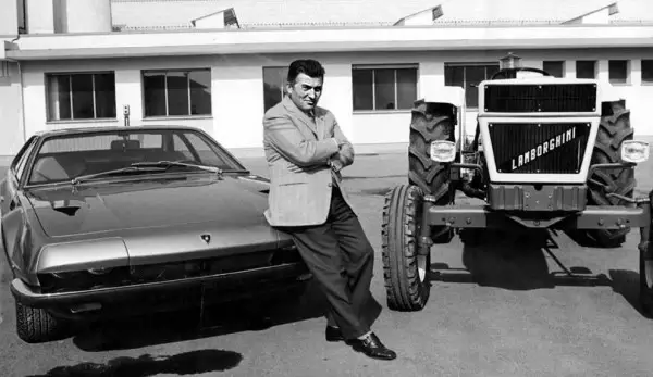 Ferruccio Lamborghini with his Jarama on 215/70VR15 CN12 Pirelli Cinturato Tires